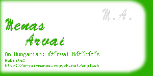 menas arvai business card